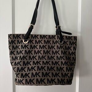 Michael Kors Signature Black and Tan Tote